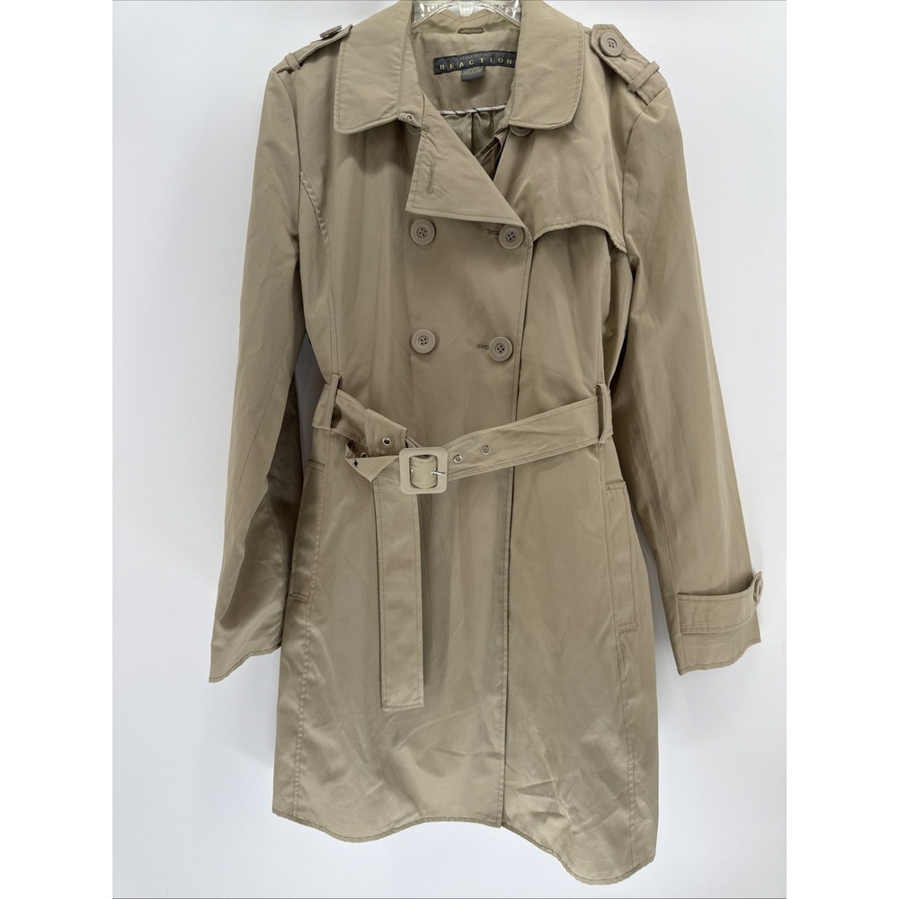 Kenneth Cole Reaction Tan Khaki Trench Coat Size XXL Belted